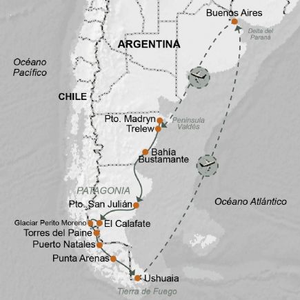 Argentina y chile    + Traves�a de la Patagonia y Torres del Paine 