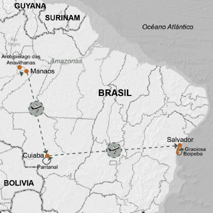 Brasil + Amazonas, Pantanal, Salvador y  Boipeba
