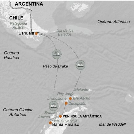 Antartida + Pen�nsula Ant�rtica y Shetland del Sur en el Bergant�n Europa